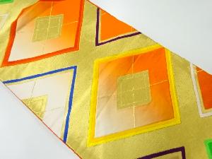 アンティーク　菱模様織出し袋帯（材料）